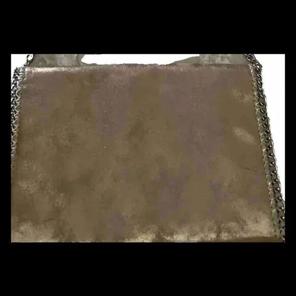 Chelsea28 Nordstrom‎ Champagne Metallic Crossbody Purse, Whipstitch & Chain Trim - Picture 3 of 7